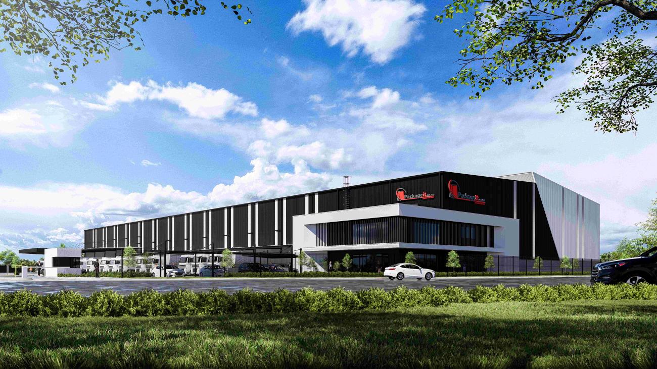 Architecture rendering of Package It warehouse facility at the Rietvlei Business Park