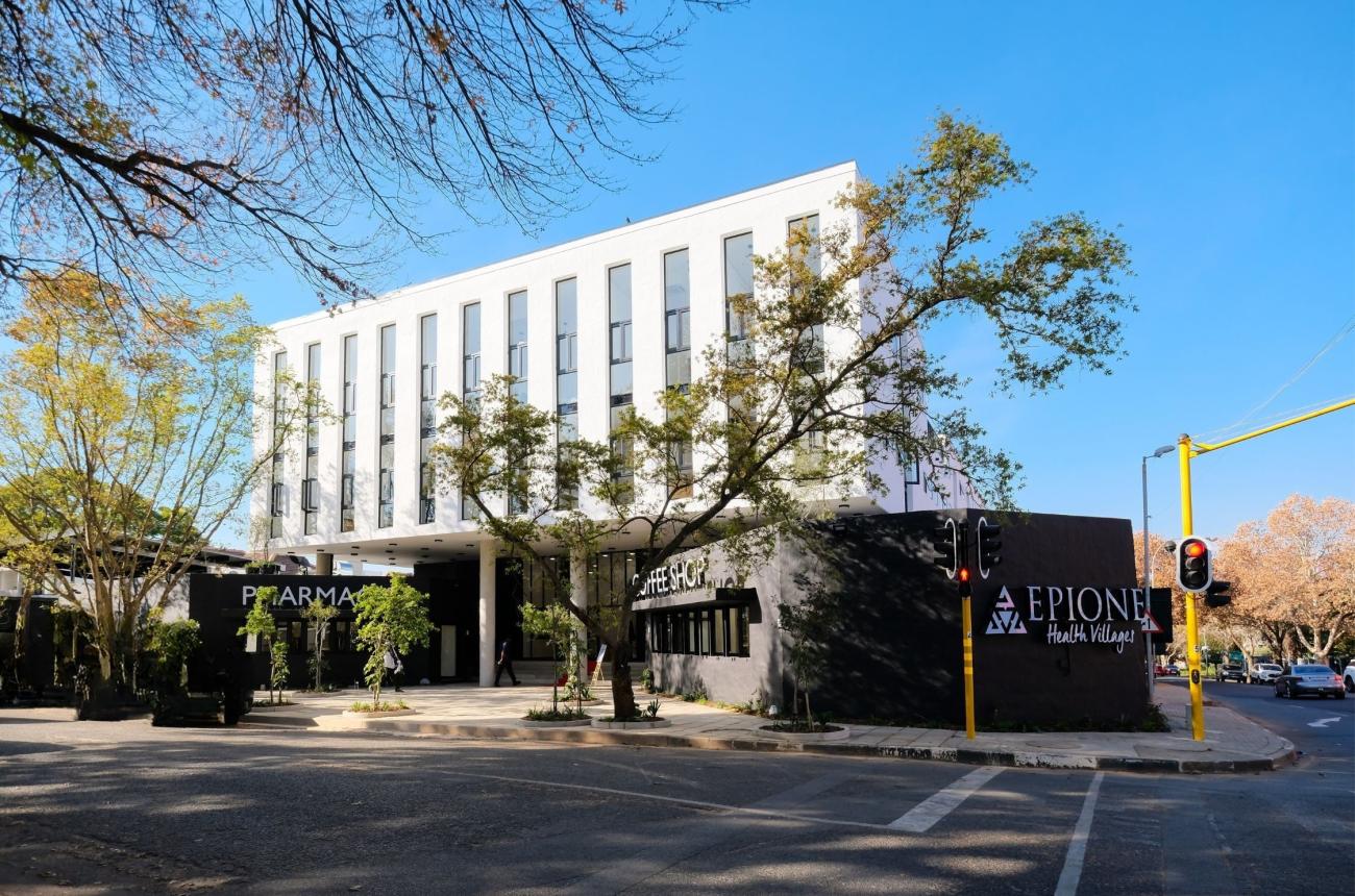 Exterior view of Epione Health Villages in Rosebank, Johannesburg