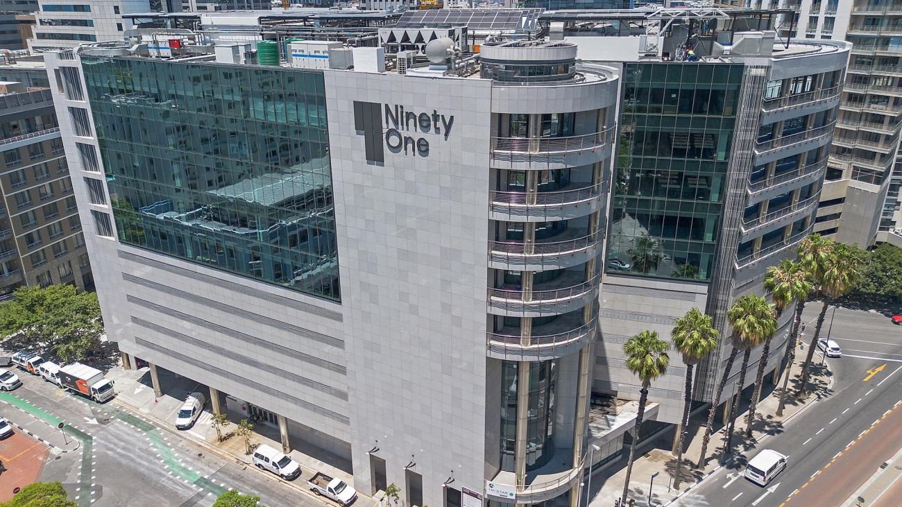Exterior of Ninety One's Office at Growthpoint’s 36 Hans Strijdom Foreshore building in Cape Town